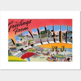 Greetings from Lavallette New Jersey, Vintage Large Letter Postcard Posters and Art